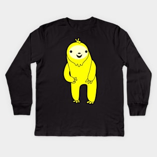 Happy Yellow Sloth Kids Long Sleeve T-Shirt